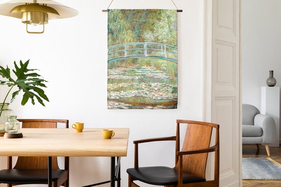 Wall Art, Bridge over a pond of Water Lilies by Claude Monet, studio decor, wall art print, Monet print, 100% linen