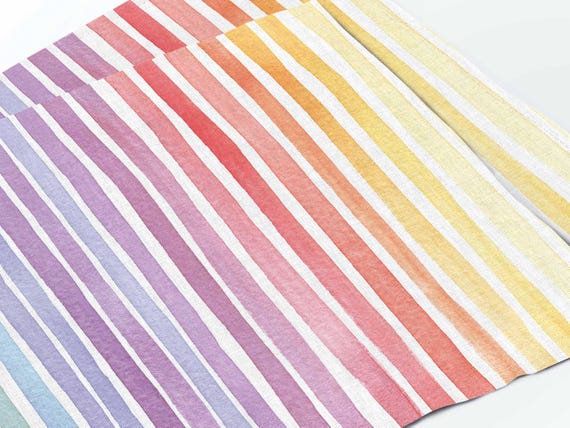 Placemats set, Rainbow Stripes, 100% linen