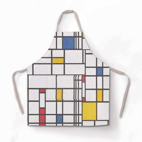 Piet Mondrian, Apron, matching towel, Composition, Apron, linen apron, chef apron, with pocket, personalized apron, custom apron, aprons