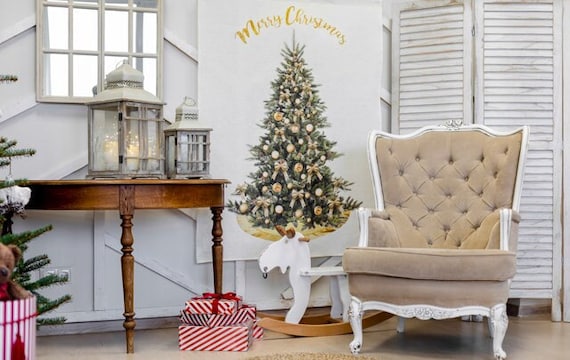 Tapestry, Merry Christmas, tree decor, wall tapestry, wall hanging, Fir Tapestry, Christmas decor, holiday decor, Christmas tree, wall art