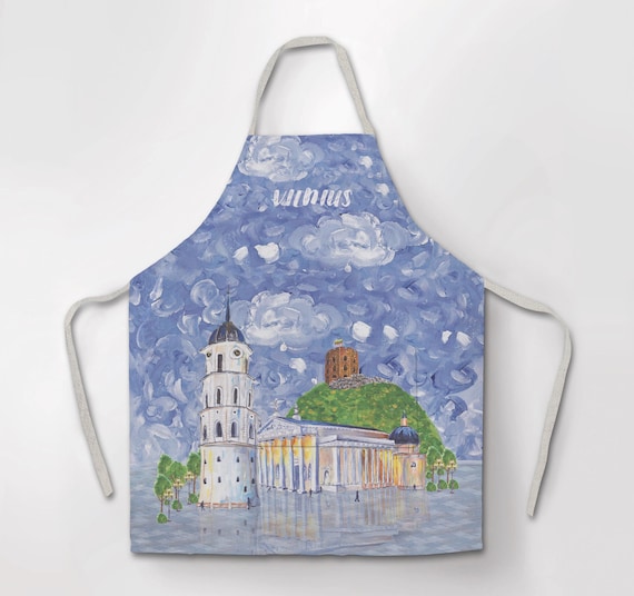Linen apron, Vilnius, kitchen apron, apron dress, gift idea, custom apron