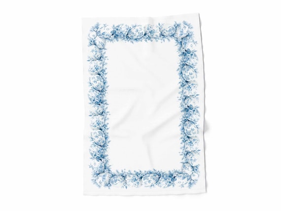 Linen Easter Kitchen Towel, Toile de Jouy Eggs, Handmade Lithuanian Decor