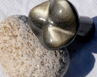 Gyllene mexikansk obsidian - Ansiktsmassagepinne (Ditt val)