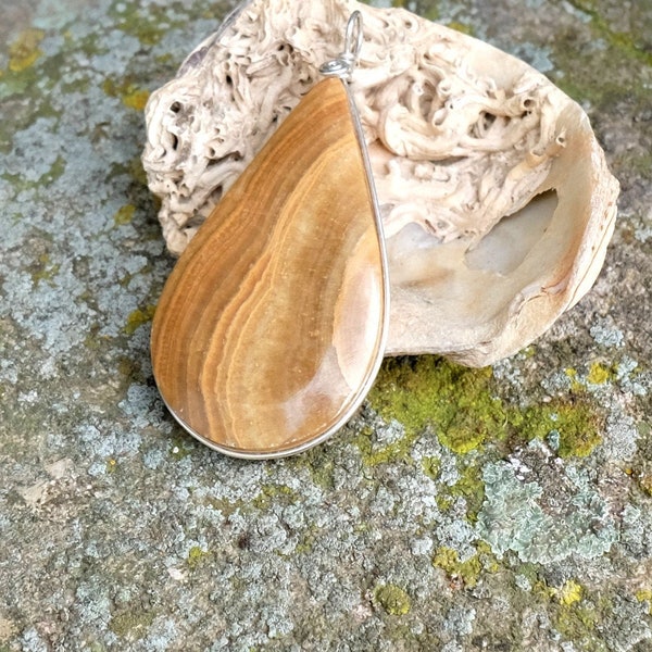 Pendentif en bois fossile - Bijou bois fossilisé - "Madera piedra"