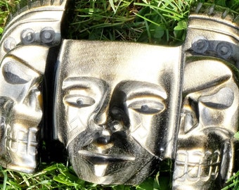 Golden Obsidian from Mexico - Sculpture - Golden Obsidian from the State of Hidalgo - "Renacimiento"