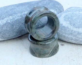 Ecarteurs creux 23 mm en jade du Mexique – Pierres taillées main "Tlapaneco"
