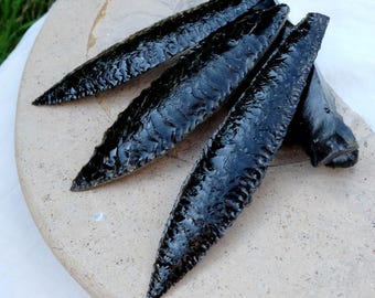 Mexican Obsidian - Black Obsidian Spearhead
