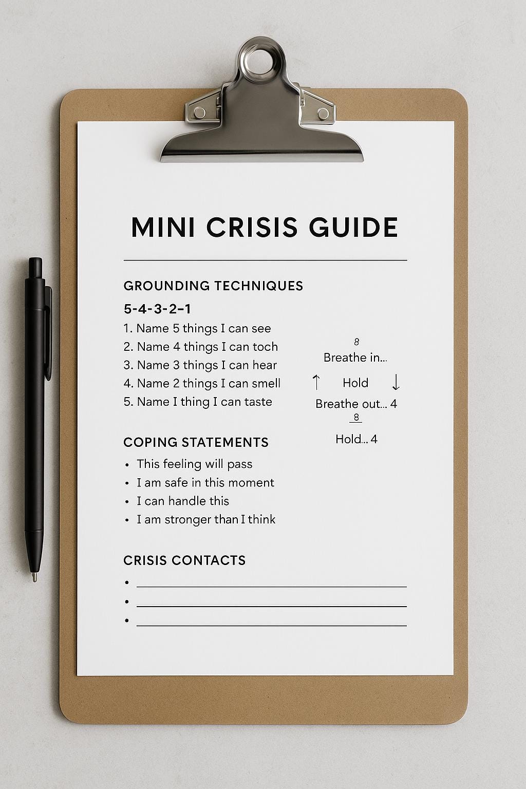 Safety Plan Template, Crisis Intervention Manual | Digital Mental ...