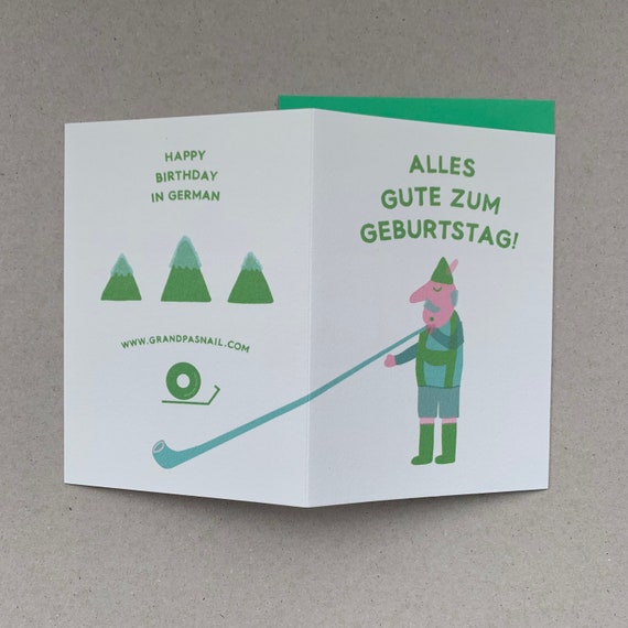 Joyeux Anniversaire En Allemand Carte Danniversaire Etsy France