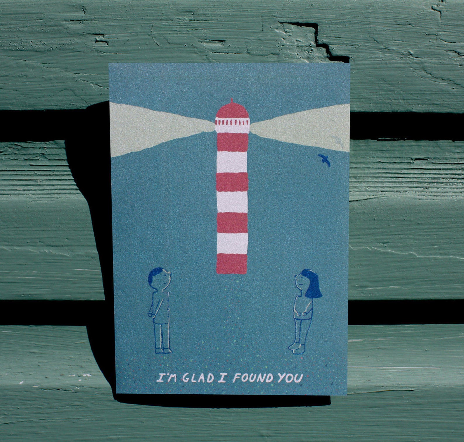I'm Glad I Found You, Valentine's Card, Lighthouse, Greeting Card - Etsy