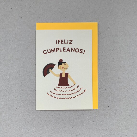 Joyeux Anniversaire En Espagnol Carte De Voeux Feliz Etsy Joyeux Anniversaire En Espagnol Carte De Voeux Feliz Etsy