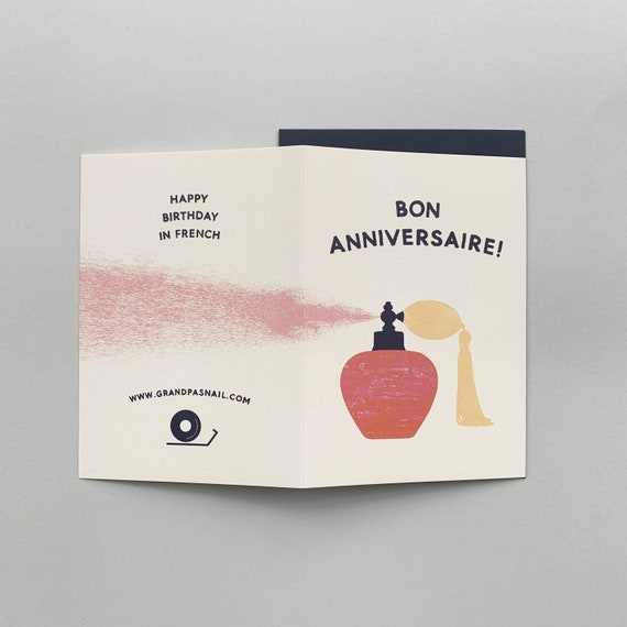 Bon Anniversaire Joyeux Anniversaire En Francais Carte De Etsy