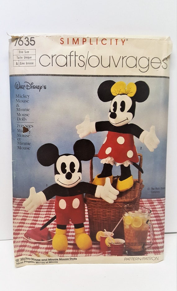 vintage mickey and minnie mouse dolls
