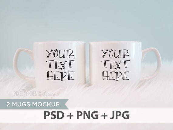 Two Mugs Mockup Mugs Mockup Photo 2 Mugs Mockup