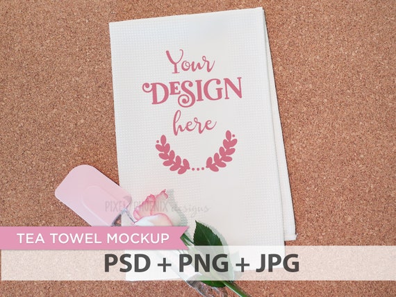 Tea Towel Mockup Dish Towel Mockup Pink Mockup Kitchen Tea Towel Mockup Dish Towel Mockup Pink Mockup Kitchen