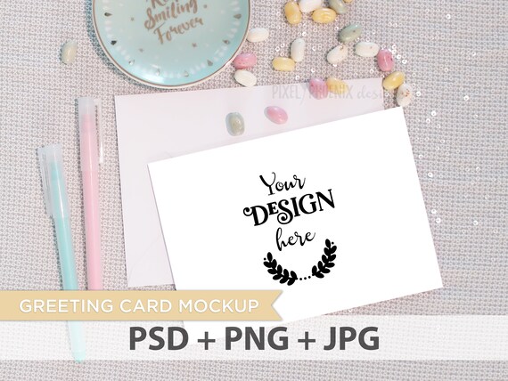 Greeting Card Mockup Postcard Mockup Invitation Mockup Fits 5x7