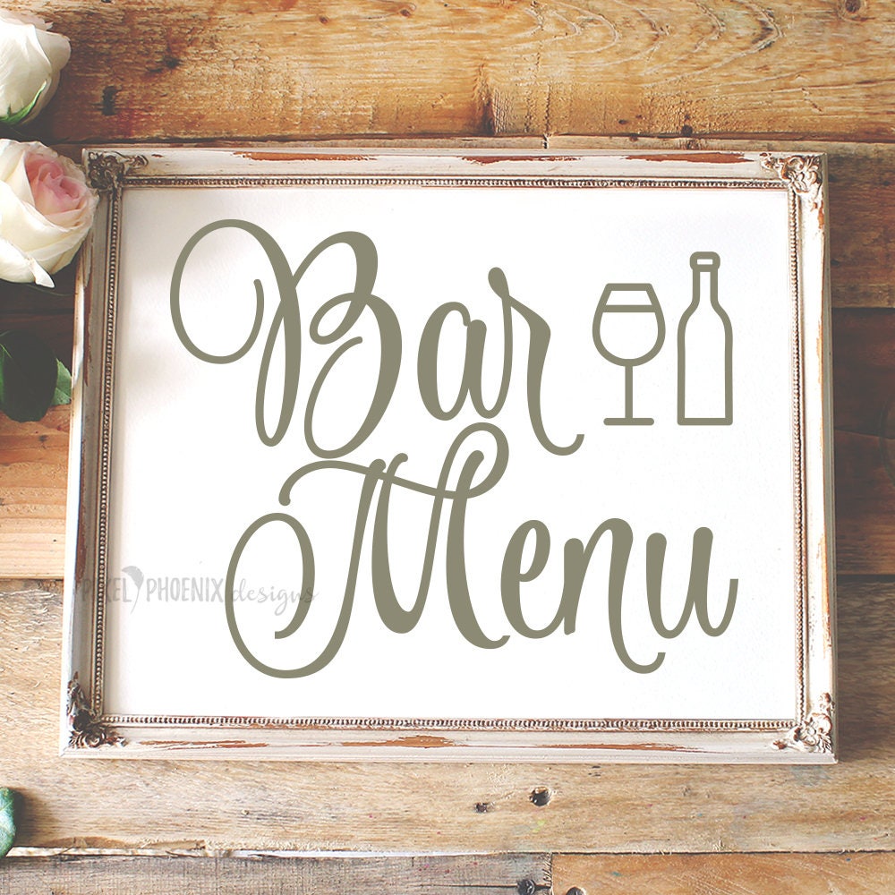 Download Bar menu SVG SVG cut file wedding getting married | Etsy