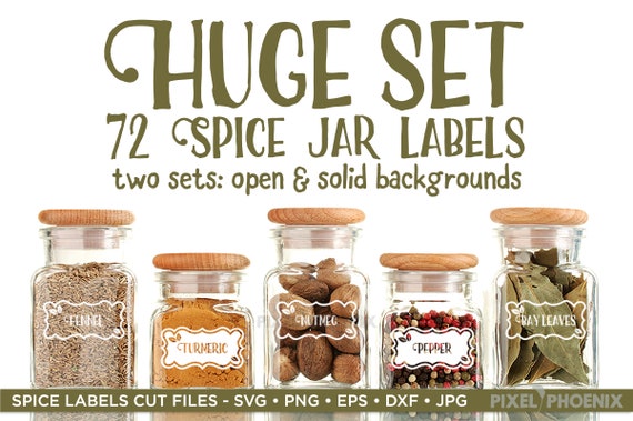 Spice Jar Labels - SVG Cut Files - Hey, Let's Make Stuff