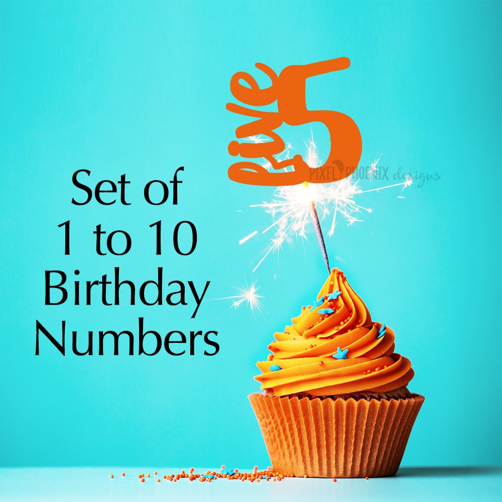 Download Birthday numbers svg svg cut file instant download cake | Etsy