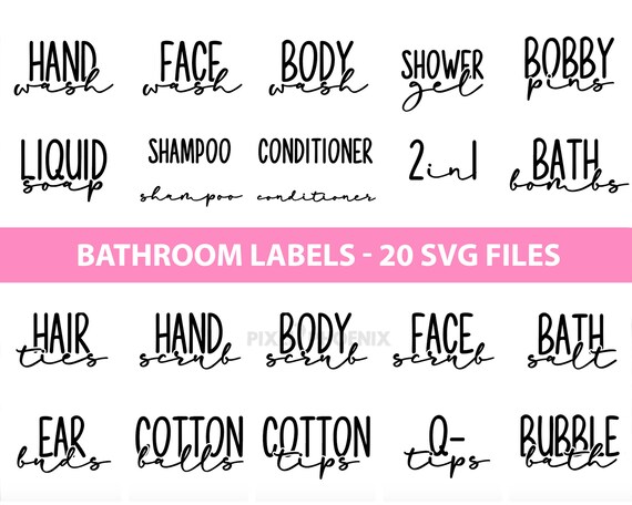 Bathroom Label SVG Cut Files Bottle Label SVG Labels Jar | Etsy