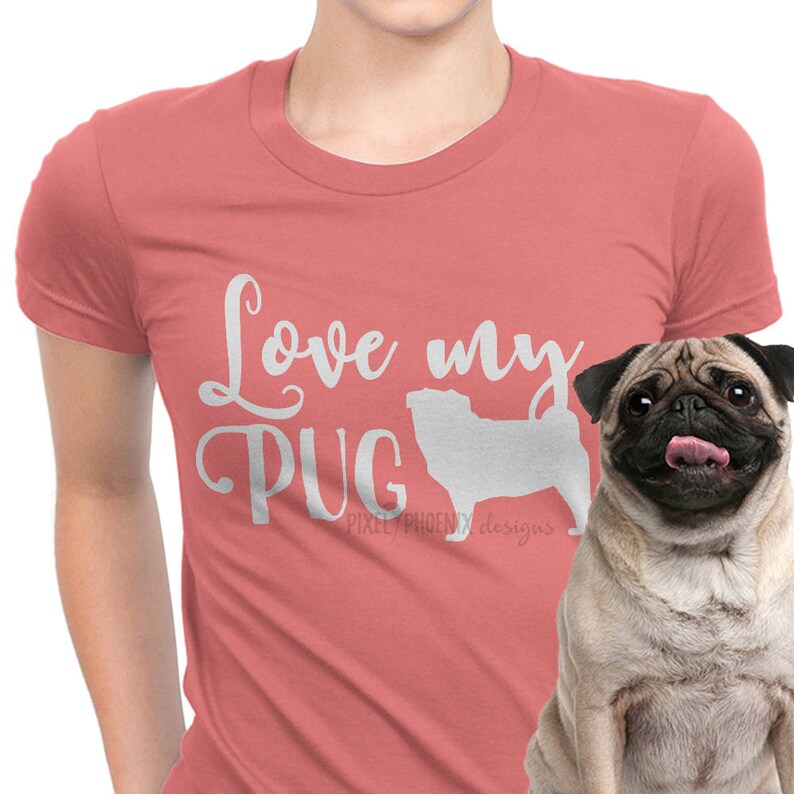 Download Love my Pug Pug svg svg for Cricut vinyl template dog | Etsy