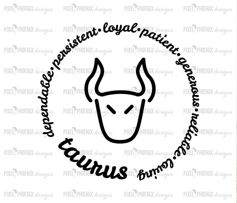 Taurus SVG Zodiac Svg SVG Cut JPG Print File Horoscope Etsy