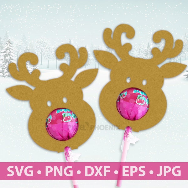 Reindeer Lollipop Holders SVG, Reindeer Lollipop Cutout, DIY, Christmas cut file, svg cut file, svg file for cricut, svg file silhouette