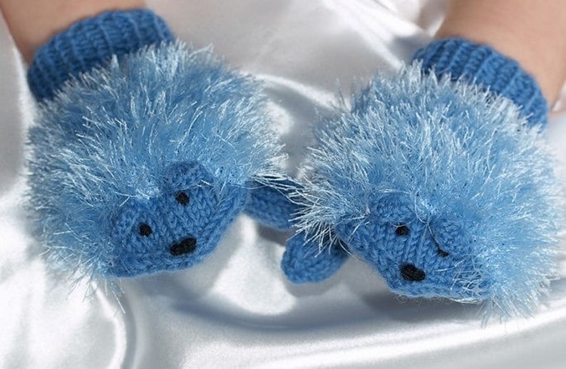 Mittens hedgehogs Knitted Mittens Knitted Hedgehog Mittens Etsy