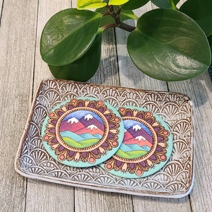 Mountain Mandala Magnet, Fridge Magnet - art print