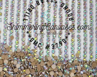 Diamond Painting Round AB Drills 14 gram bag DMC #3790-Beige Grey, Ultra Dark