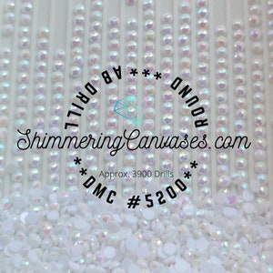 Taladro AB 5200 para pintura de diamante, redondo, 10 gramos, DMC n.° 5200-Blanco nieve