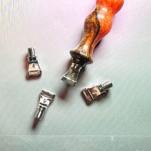 Threaded Diamond Painting Pen Metal Tip silver 4 Placer screw in tips