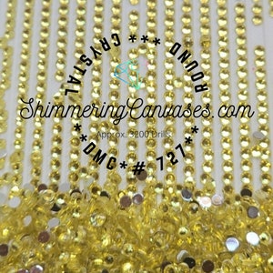 Diamond Painting Round Drills Crystal DMC #727 Topaz, Very Light