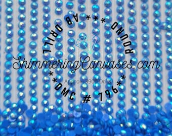 AB Diamond Painting Drills - Round Royal Blue DMC #796