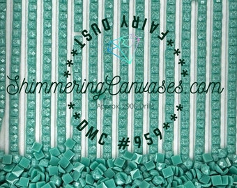 Square Fairy Dust Drill 959 Diamond Painting Fairy Dust Drill DMC # 959- Sea Green, Medium