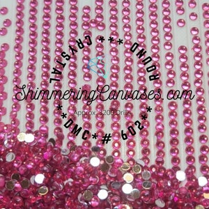 Diamond Painting Round Drills Crystal DMC #602 Cranberry, Medium