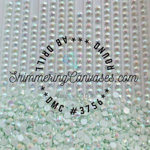 AB Drill 3756  Diamond Painting Round AB Drills 14 gram bag DMC #3756 Baby Blue, Ultra Very Light