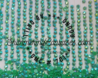Christmas Green Round AB Diamond Drills - DMC #701,