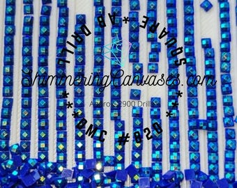 Royal Blue AB Diamond Painting Drills, DMC 820 Very Dark Square