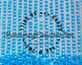 Round AB Diamond Painting Drills – DMC 996 Electric Blue