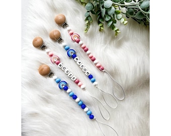 Personalized Pacifier Clip | Rainbow Baby Gift | Name Pacifier Clip | Custom Pacifier Clip | Mother's Day Gift | Rainbow Pacifier Clip