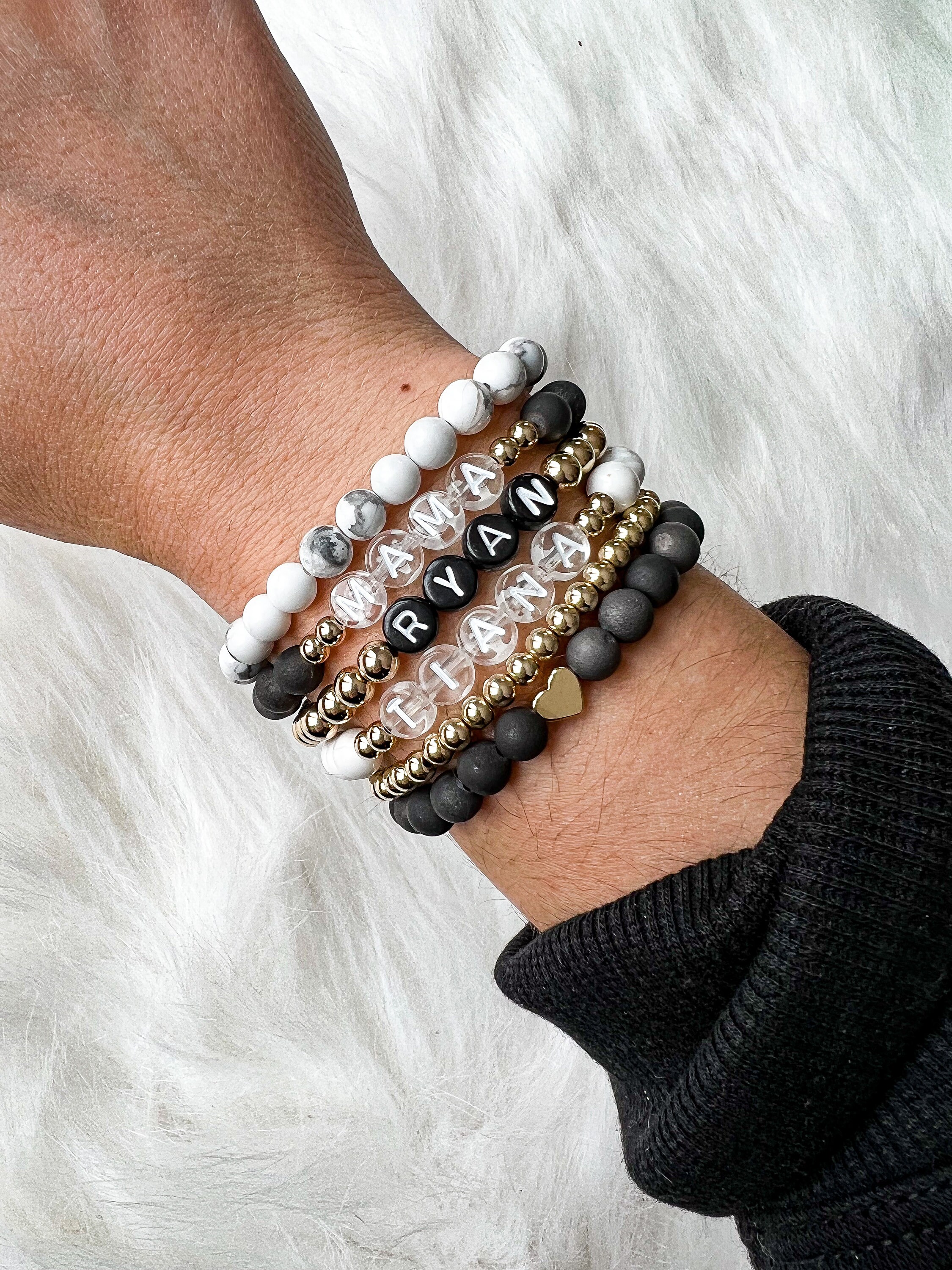 Custom name bead bracelets deals