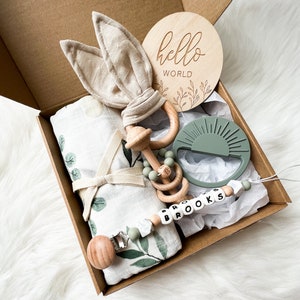 Newborn Gift Set | Baby Gift Set | Baby Gift | Personalized Gift | Baby Shower Gift | New Baby Gift | Baby Gift Box | Pacifier Clip