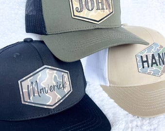 Custom Engraved Kids Camo Trucker Hat | Toddler Hat | Kids Trucker Hat | Personalized Trucker Hat | Youth Name Hat | Camouflage Hat