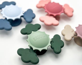 Personalized Silicone Spinner Toy | Suction Spinner Toy | Personalized Baby Teether | Custom Toy | Sensory Toy | Highchair Toy | Baby Gift
