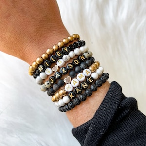 Beaded Name Bracelet | Personalized Name Bracelet | Alphabet Bracelet | Initial Bracelet | Mom Gift | Custom Bracelet | Mother's Day Gift image 3