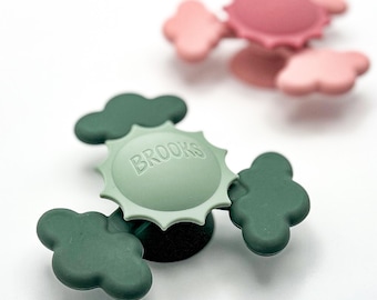Personalized Silicone Spinner Toy | Suction Spinner Toy | Personalized Baby Teether | Custom Toy | Sensory Toy | Highchair Toy | Baby Gift