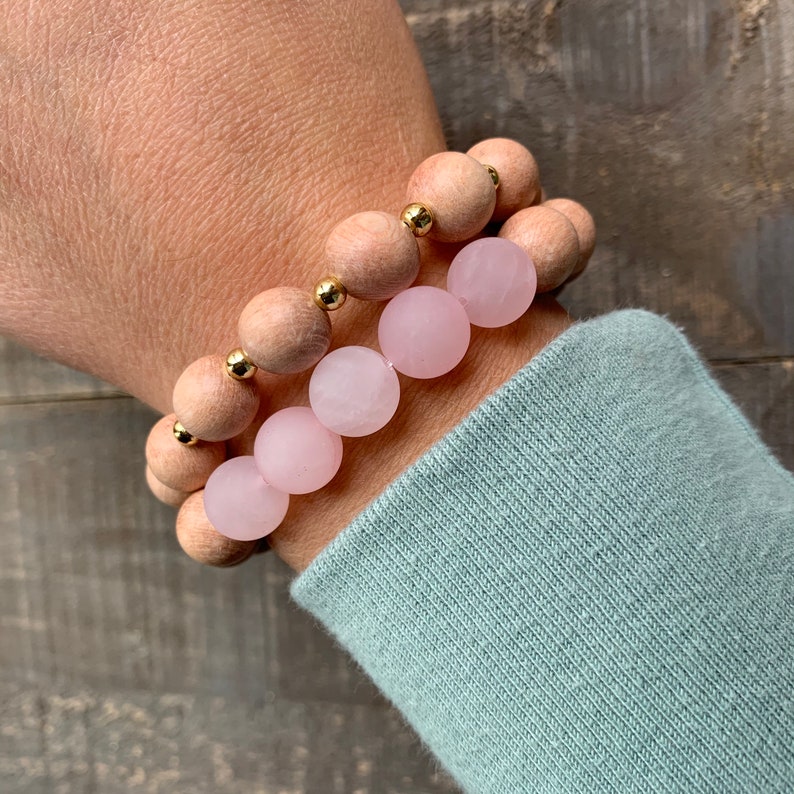 Rosewood Bracelet Beaded Bracelet Womens Jewelry Etsy