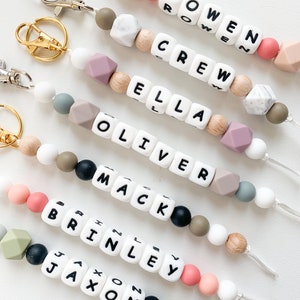 Name Keychain | Personalized Keychain | Custom Keychain | Diaper Bag Keychain | Keychain | Baby Gift | Beaded Keychain | Bag Keychain | Bild 4