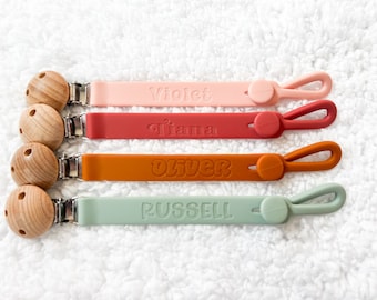 Personalized Pacifier Clip | Silicone Pacifier Clip | Name Pacifier Clip | Shower Gift | Custom Pacifier Clip | Engraved Pacifier Clip